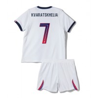 Paris Saint-Germain Khvicha Kvaratskhelia #7 Udebane Trøje Børn 2026-27 Kortærmet (+ Korte bukser)
